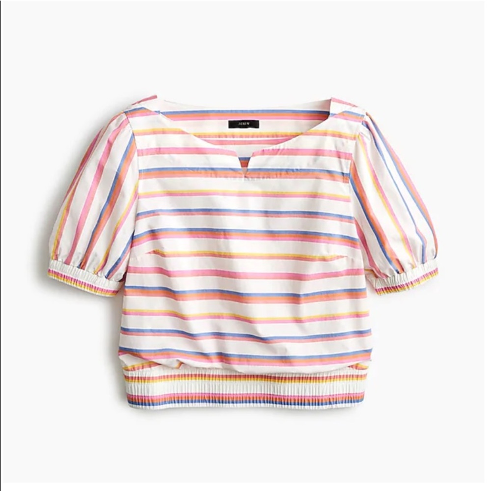 NWT Jcrew stripped shirred top